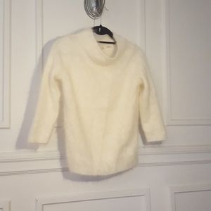 Anthropologie Ivory Angora sweater